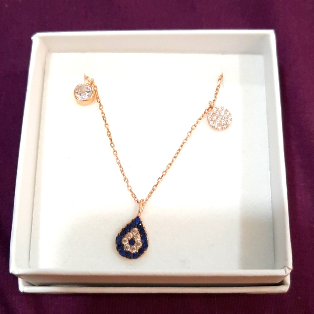 925 silver necklace rose plating